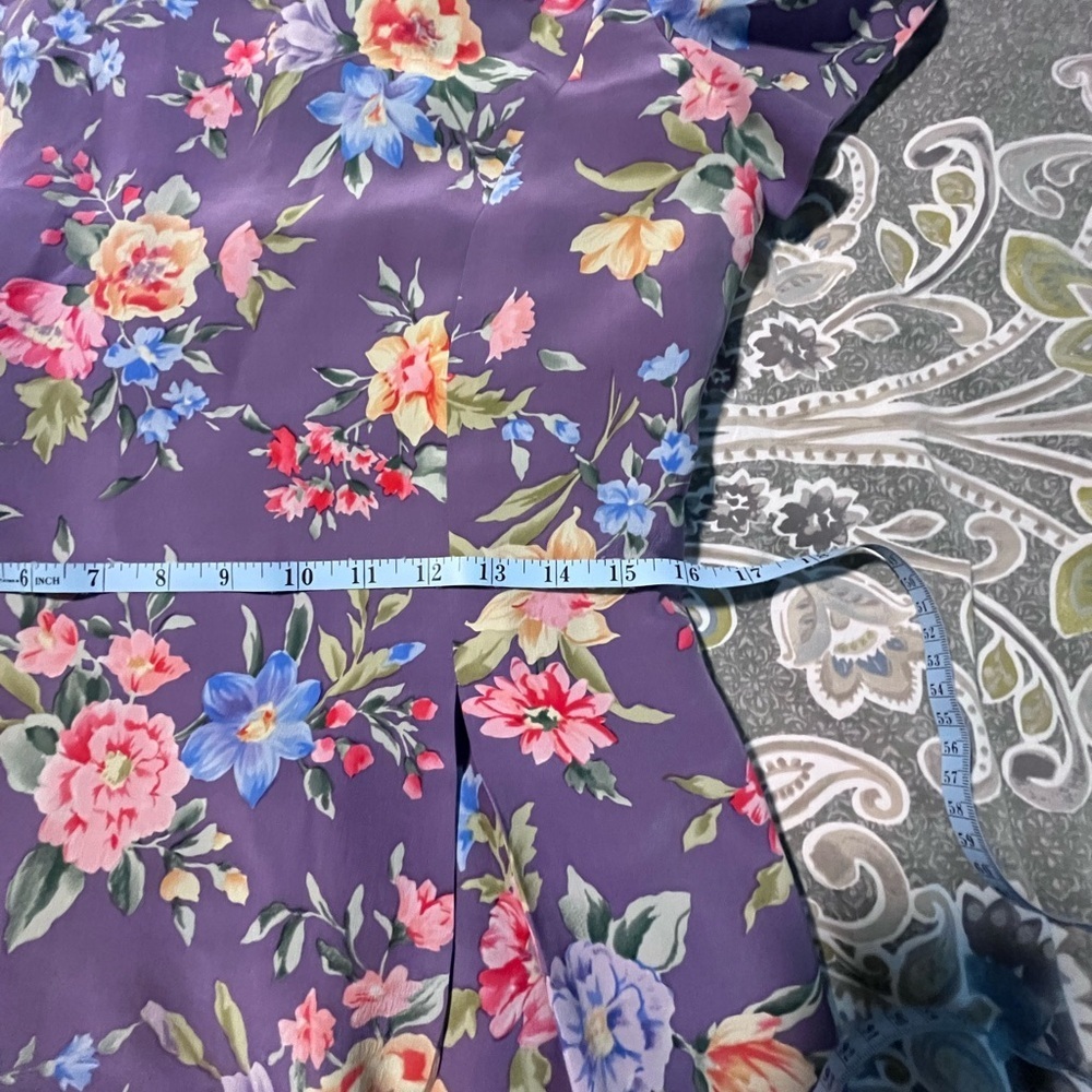 Vintage Talbots lilac floral silk sheath dress size 10 - Picture 9 of 10